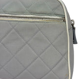 Chanel Grey Quilted Leather Trim Bowling Bag 2000