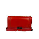 Chanel Red Leather Reverso Boy Flap Bag