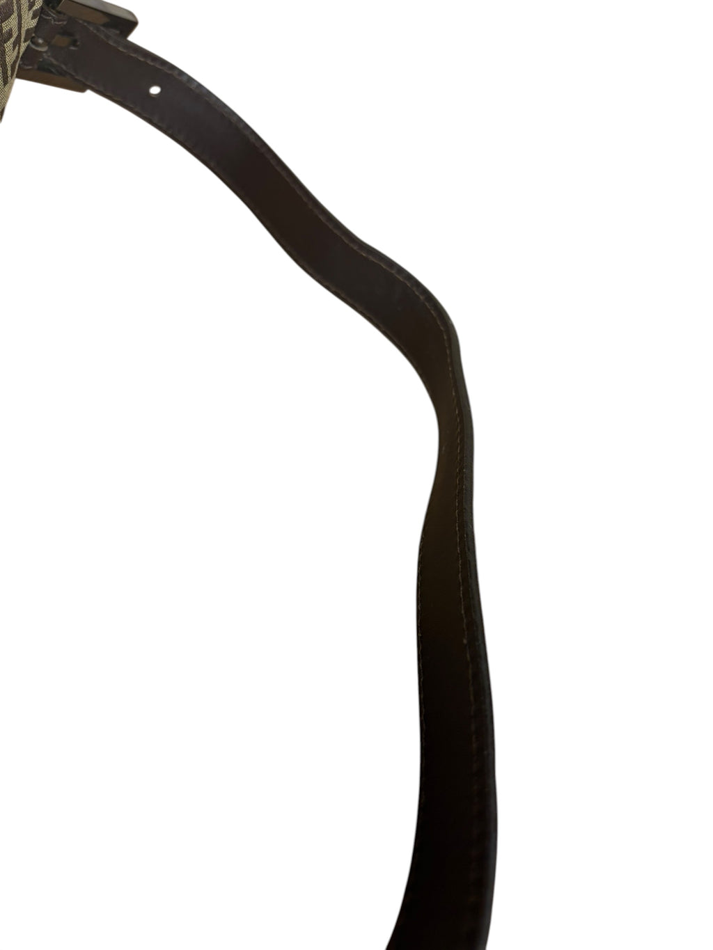 Fendi Beige/Brown Leather Trim Zucca Baguette