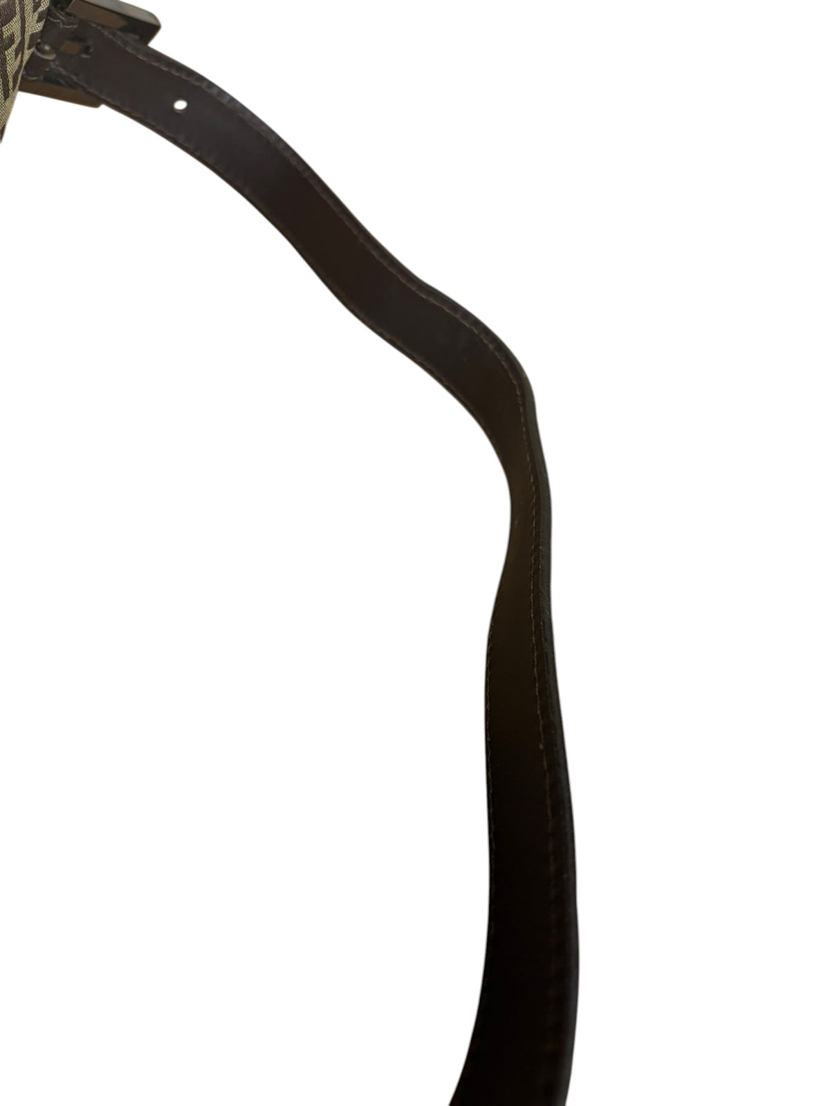 Fendi Beige/Brown Leather Trim Zucca Baguette