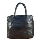 Prada Vintage Black Leather Tote Bag