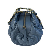Chanel Blue Quilted Calfskin Iridescent Bowling Bag 2011