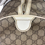 Gucci Beige/White Leather Trim GG Joy Boston Bag