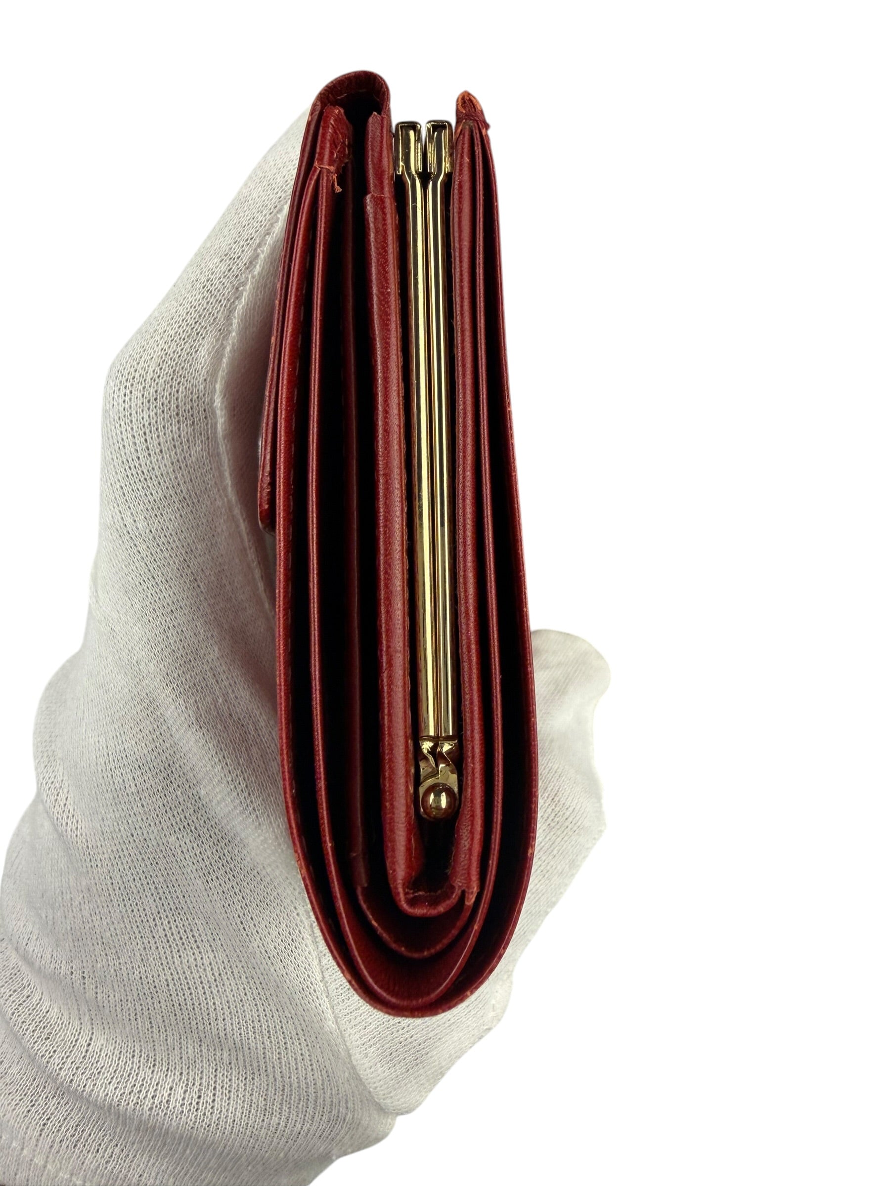 Givenchy Vintage Red Leather Trifold Wallet