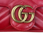 Gucci Red Chevron Quilted Matelasse Mini Leather Shoulder Bag