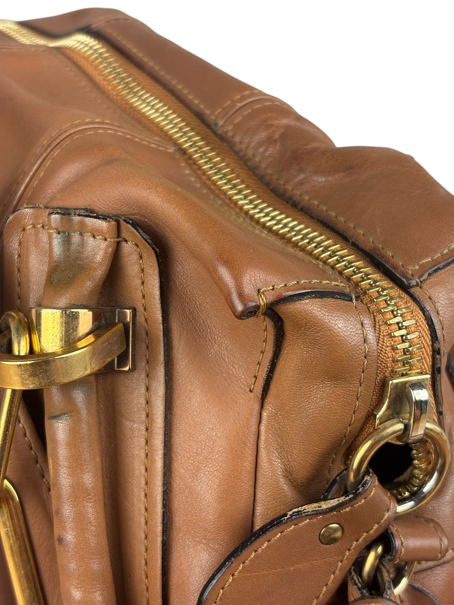 Chloe Caramel Tan Leather Paraty Medium Two-Way Bag