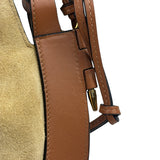 Loewe Brown/Beige Suede/Leather Trim Horseshoe Shoulder Bag