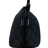 Gucci GG Vintage Black Canvas Monogram Boat Pochette