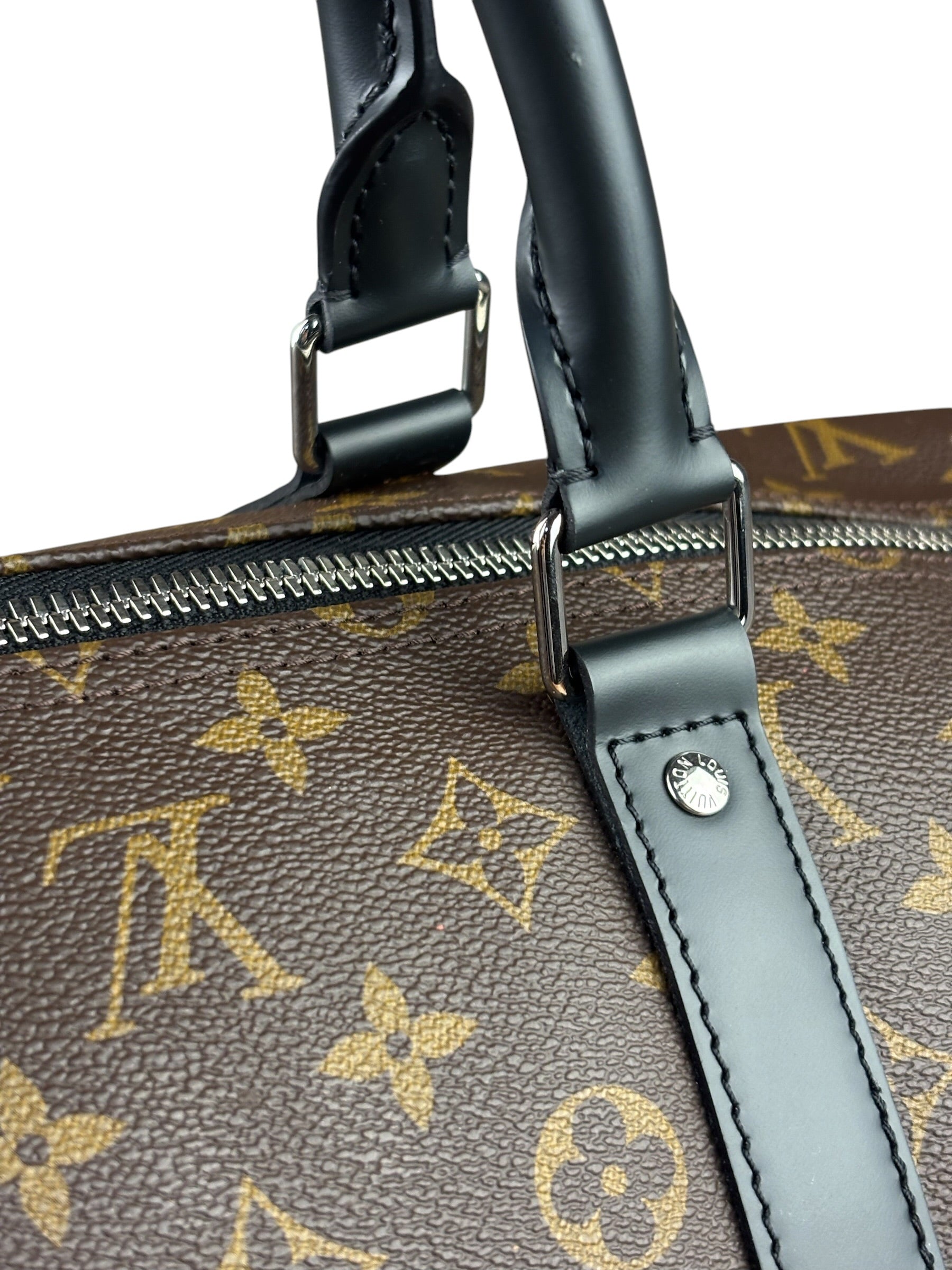 Louis Vuitton Black/Brown Monogram Keepall 55