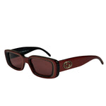 Gucci Maroon Rectangle Frame Sunglasses