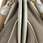 Prada Beige Vitello Trimmed Canapa Bag
