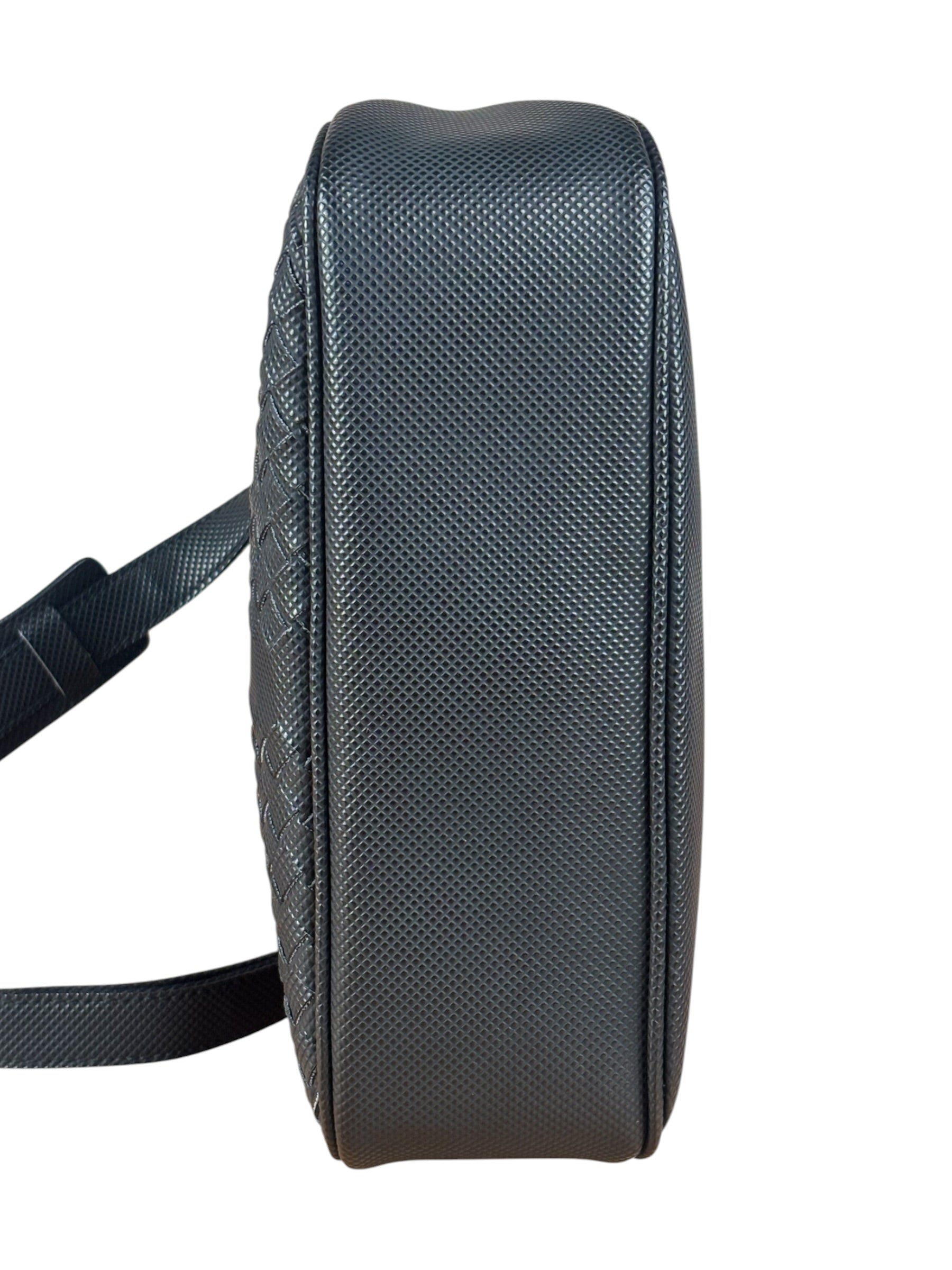 Bottega Veneta Black Coated Canvas PVC Shoulder Bag