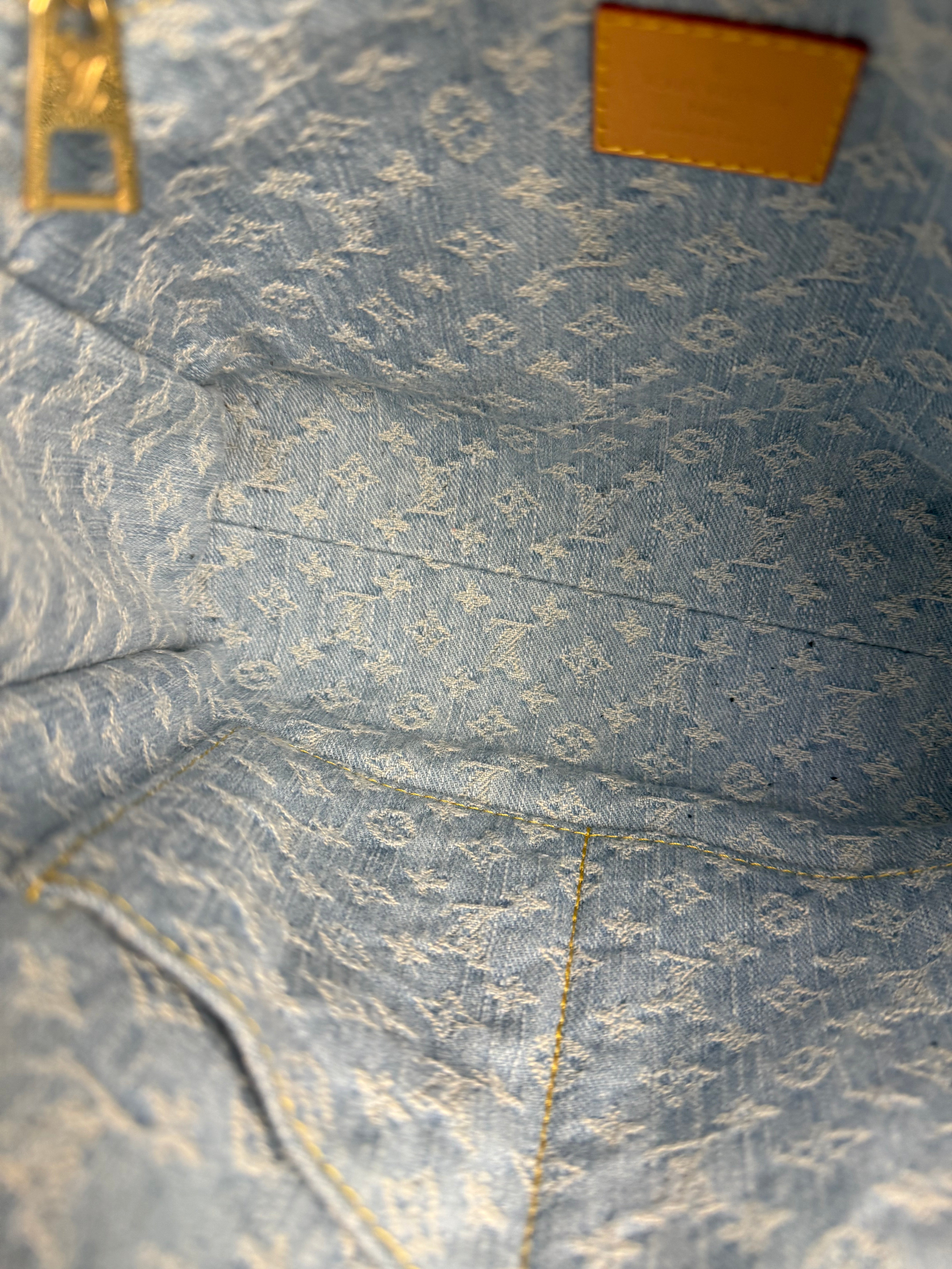 Louis Vuitton Monogram Denim Let Go PM 2Way Tote Handbag