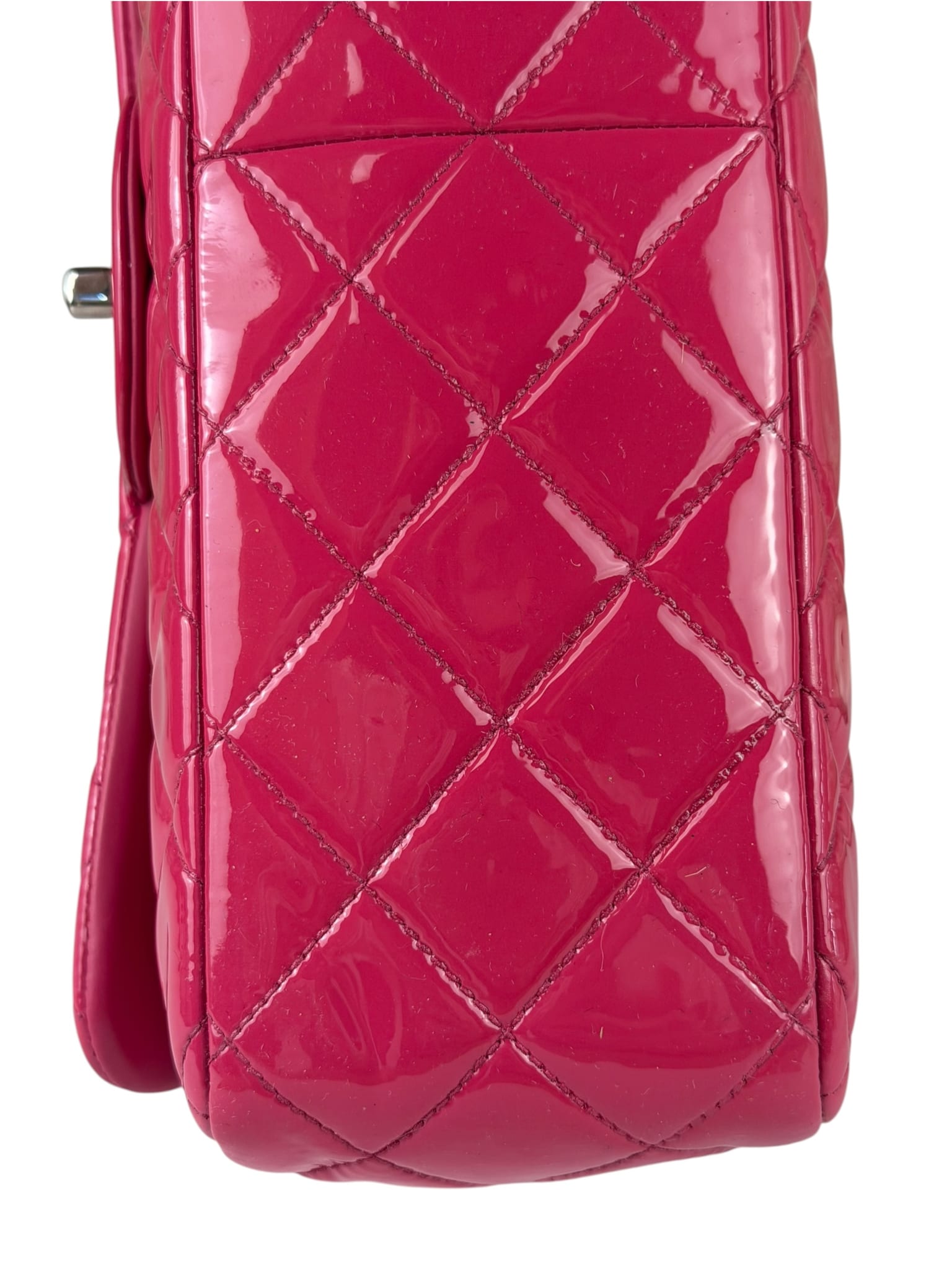 Chanel Hot Pink Large Patent Leather Double Flap Shoulder Bag 2014