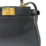 Fendi Black Leather Nano Peekaboo Two-Way Bag
