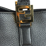 Fendi Black Leather Small FF Tote Two-Way Bag