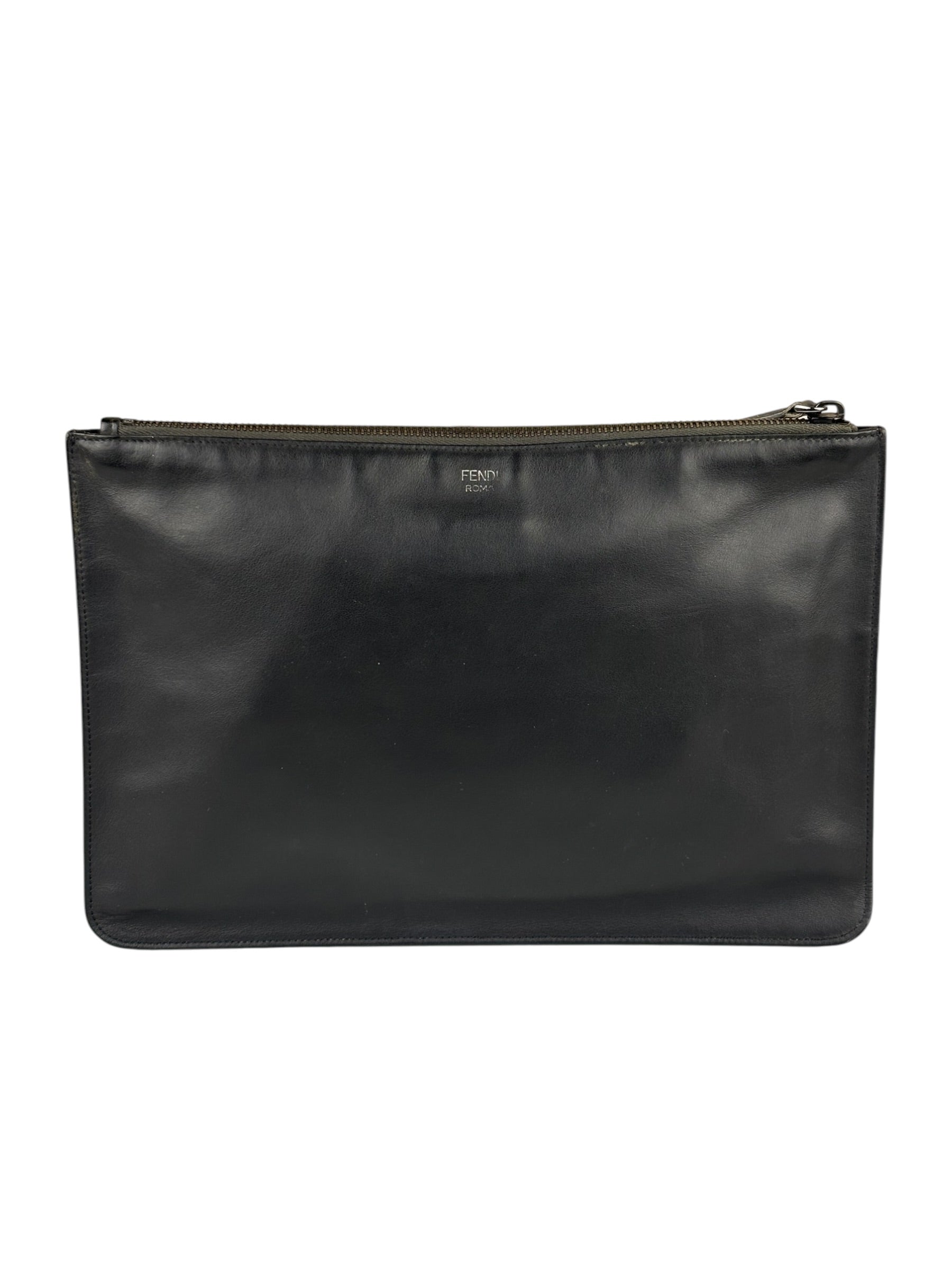 Fendi Black/Grey/White Monster Bag Bugs Eye Pouch