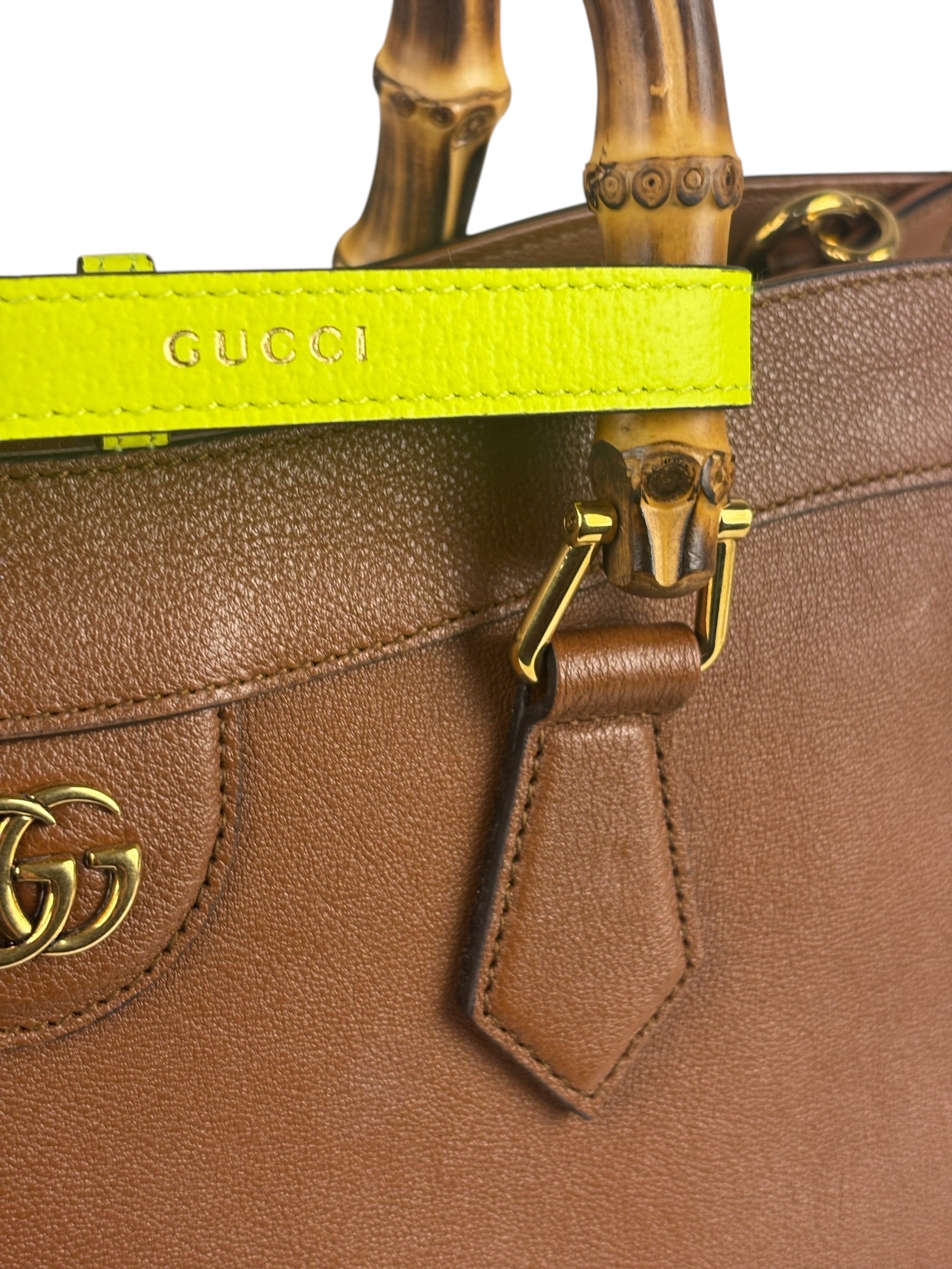 Gucci Diana Large Brown Tote Bamboo Handles