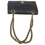 Chanel Dark Navy Quilted Leather Two-Toned CC Double Flap Bag '86-'88