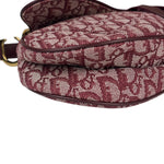 Christian Dior Burgundy Leather Oblique Saddle Handbag