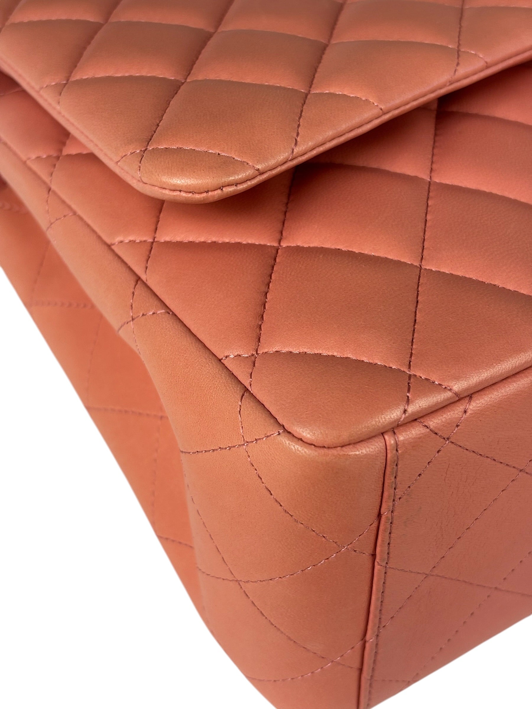 Chanel Pink Quilted Lambskin Classic Large Double Flap Bag 2012