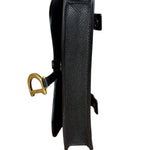 Christian Dior Black Grained Leather Saddle Belt Bag