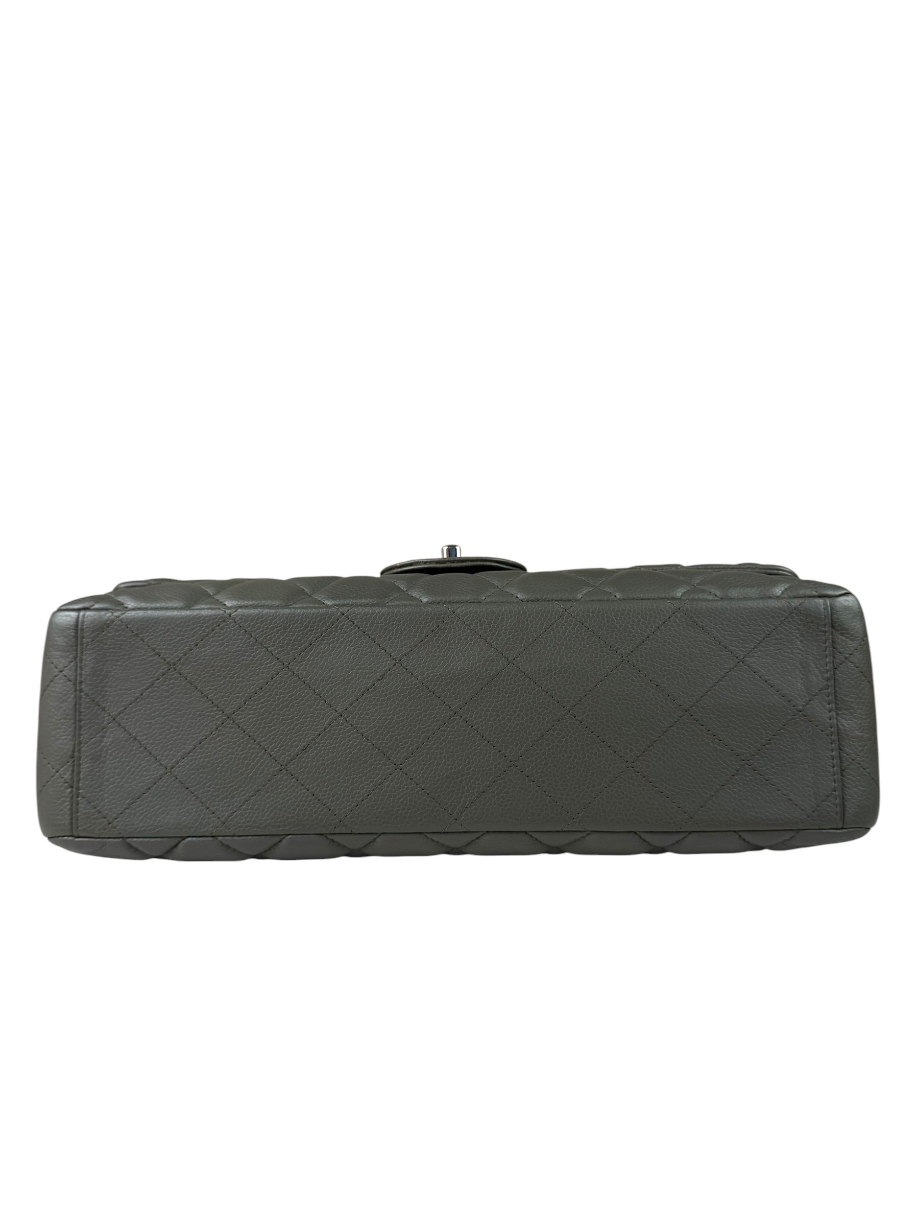 Chanel Grey Hue Caviar Quilted Jumbo Flap Bag 2010