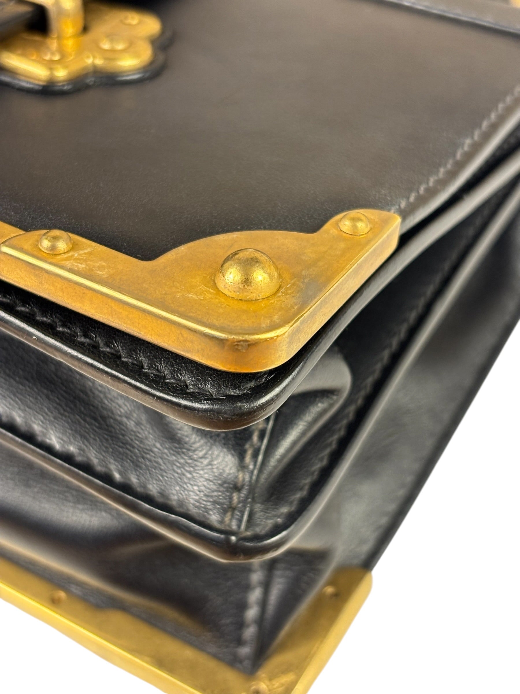 Prada Black Saffiano Leather Cahier Shoulder Bag