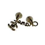 Chanel Gold Tone Cursive CC Climber Clip-On Earrings