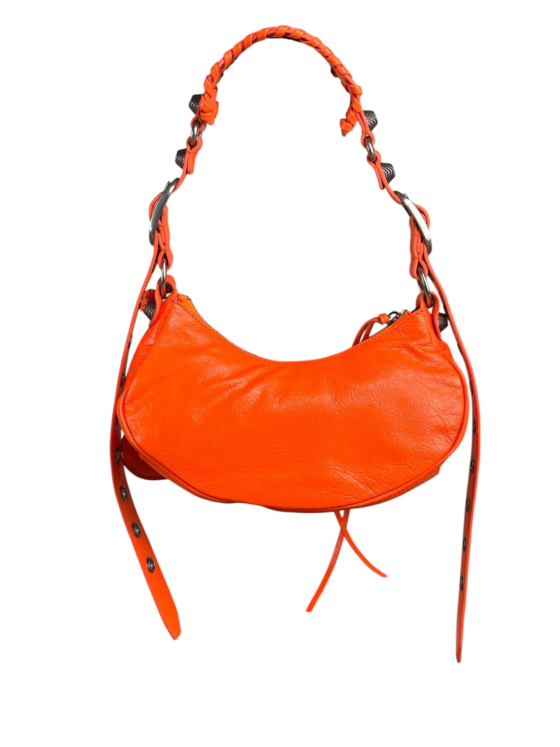 Balenciaga Orange Leather XS Le Cagole Shoulder Bag