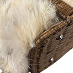Ferragamo Vintage Fur Rattan Top Handle Bag
