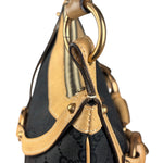 Gucci Vintage Black GG Horsebit Shoulder Bag