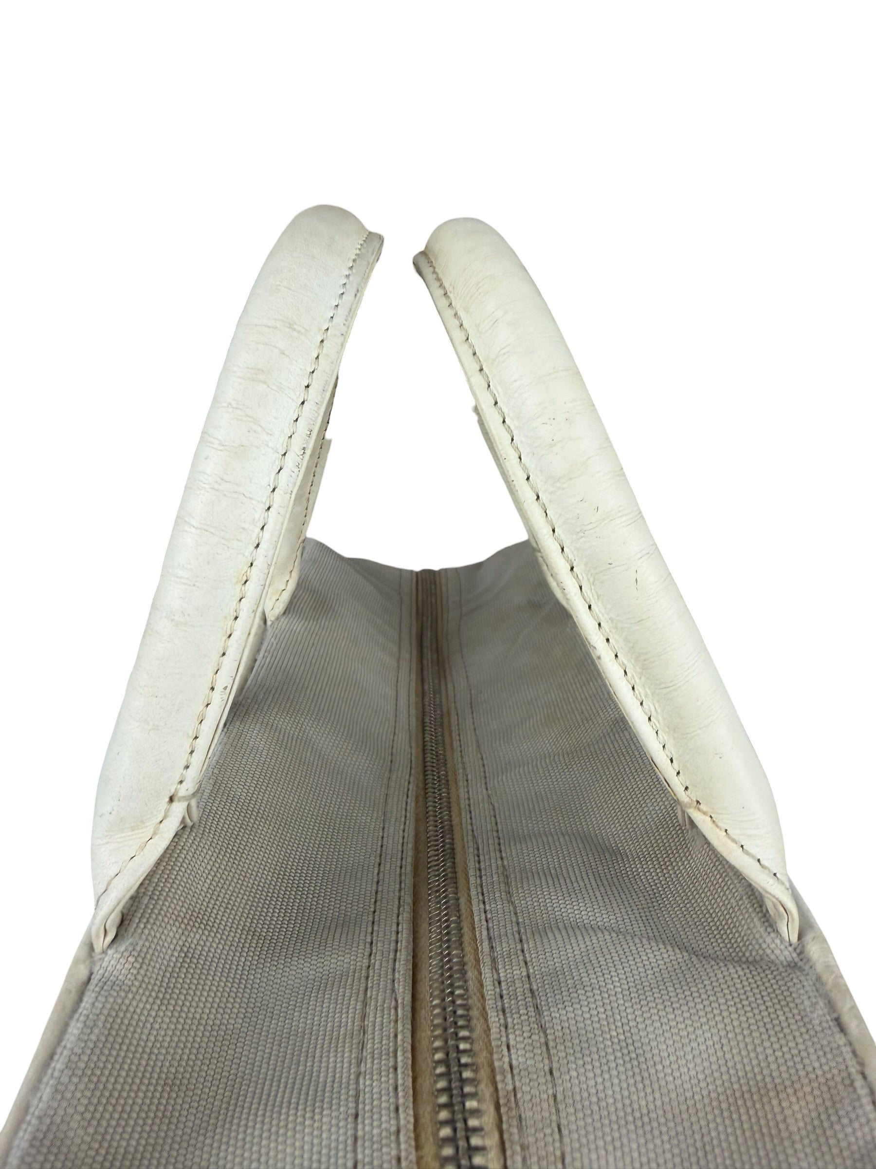Chanel Vintage Grey Quilted Woven Sports Line Canvas Bowler Bag  2001