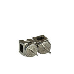 Hermes Silver Pink H Studded Earrings