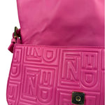 Fendi Pink Leather Logo Embossed Baguette