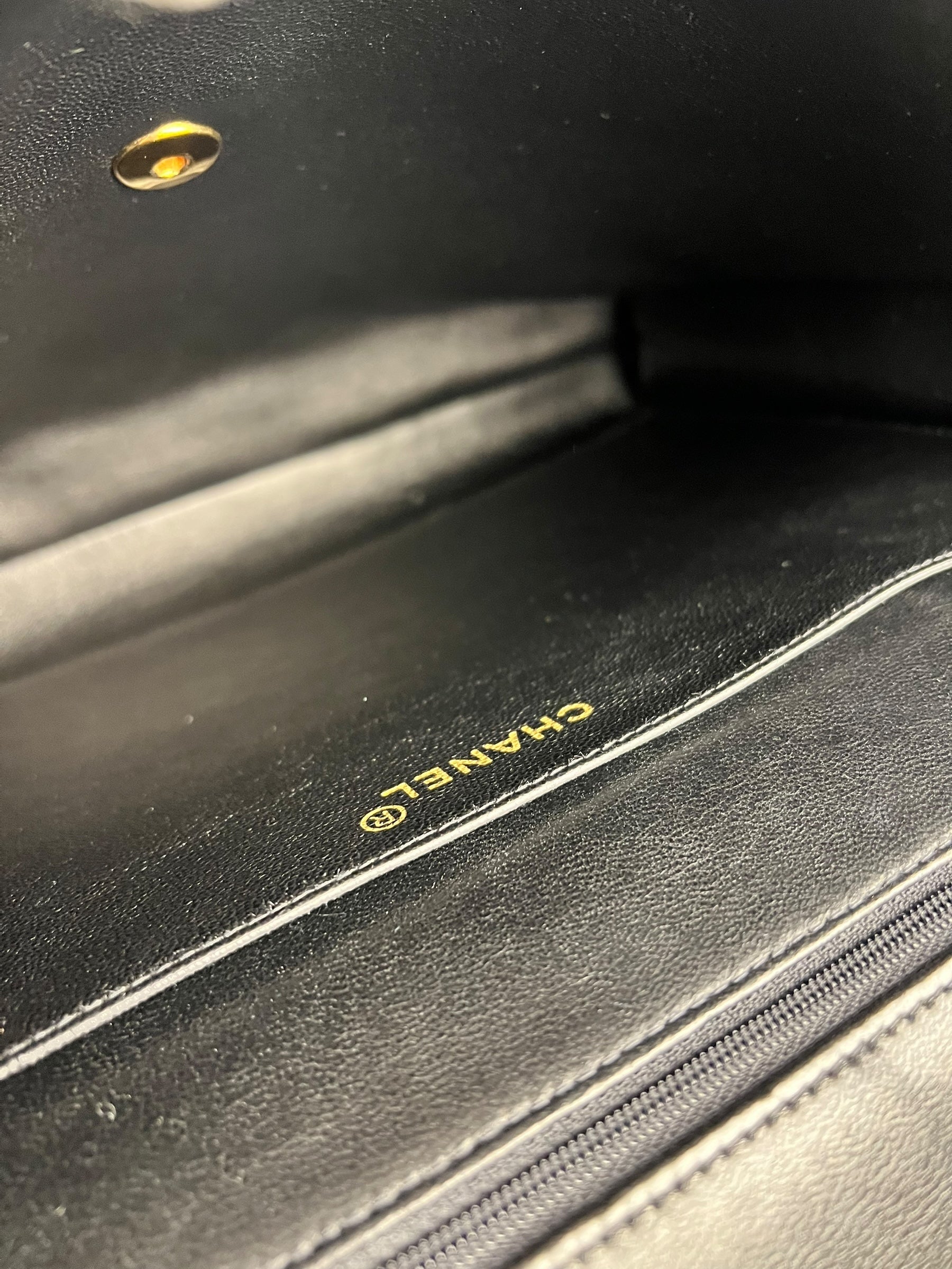 Chanel CC Black Patent Quilted Flap Briefcase Handbag '95