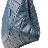 Chanel Blue Quilted Leather O-Case Zipped Pouch 2017
