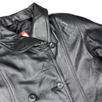 Vintage Black Vegan Leather Long Coat