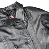 Vintage Black Vegan Leather Long Coat