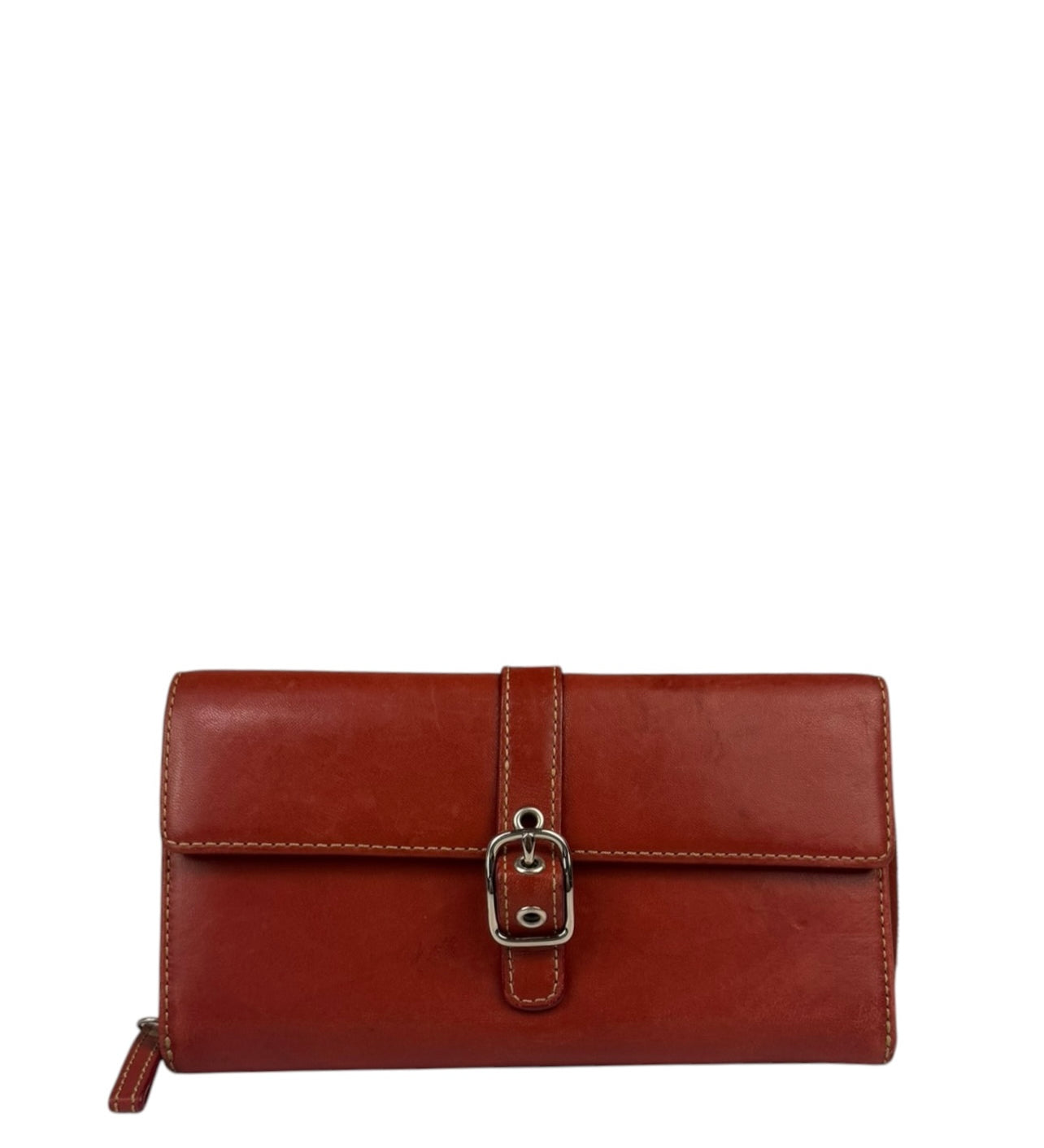 Coach Red Leather Zip Wallet