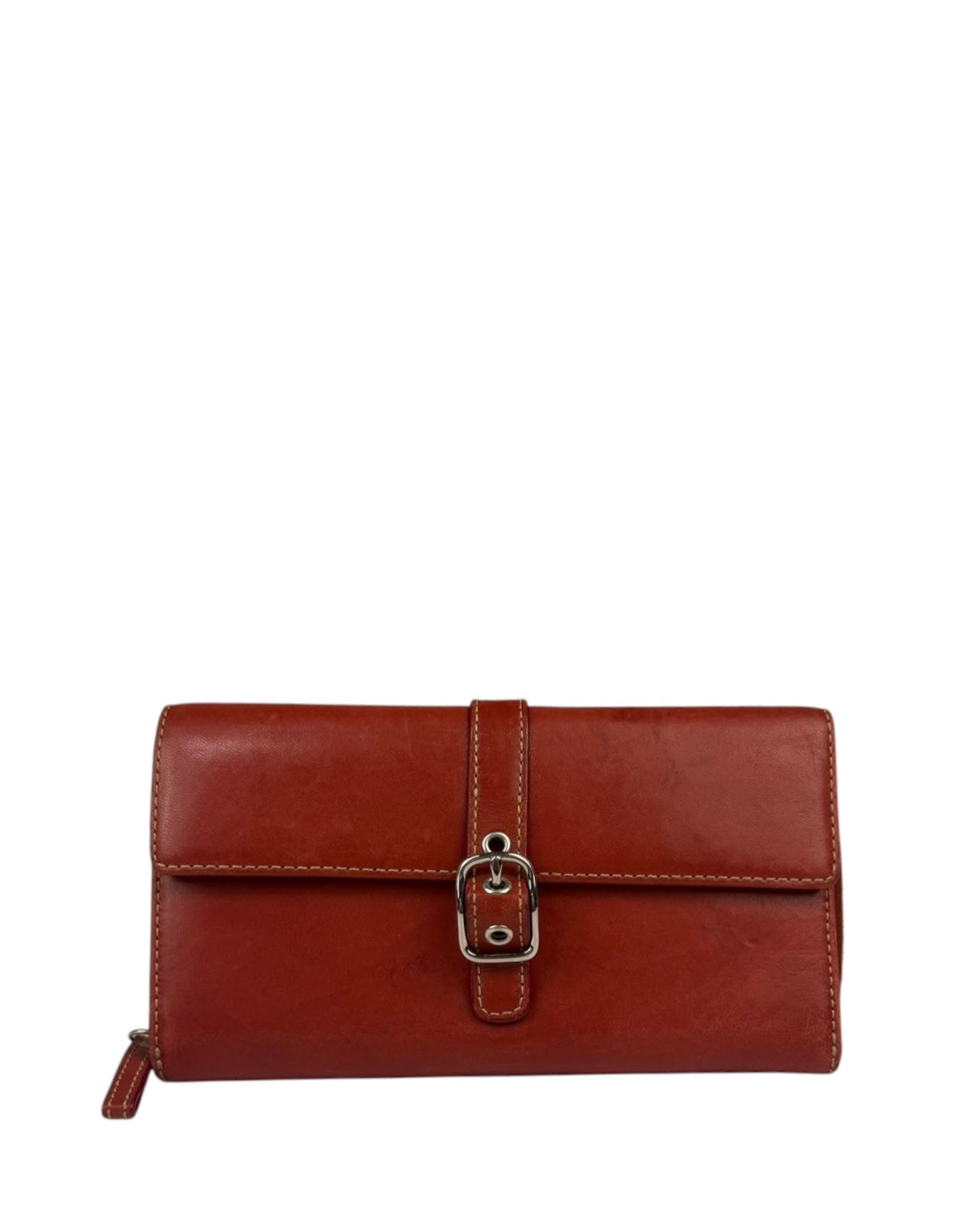 Coach Red Leather Zip Wallet