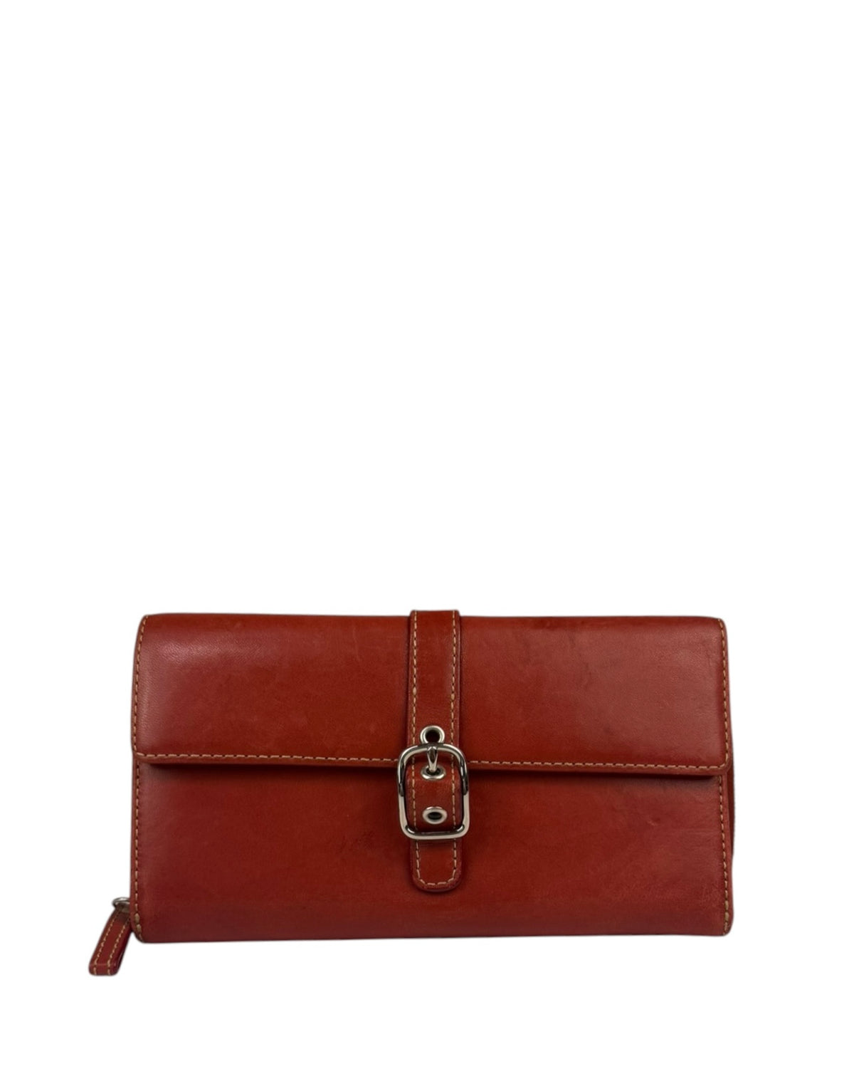 Coach Red Leather Zip Wallet