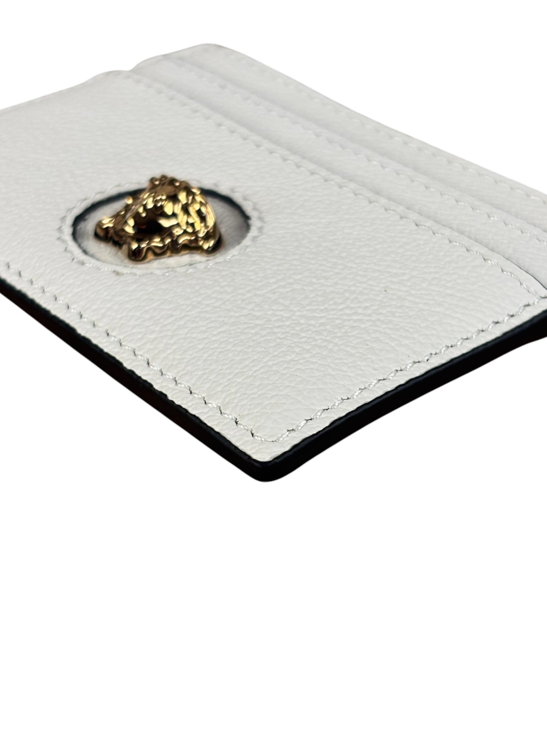 Versace White Leather Medusa Card Holder