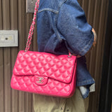 Chanel Pink Quilted Lambskin Jumbo Double Flap Bag 2014
