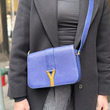 Saint Laurent Chyc Royal Blue Leather Crossbody