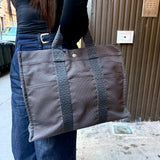 Hermes Herline Canvas Tote Grey