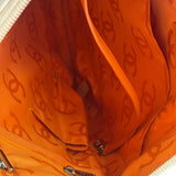 Chanel White Calfskin Quilted Python-Embossed Ligne Cambon Flat Tote Bag 2004