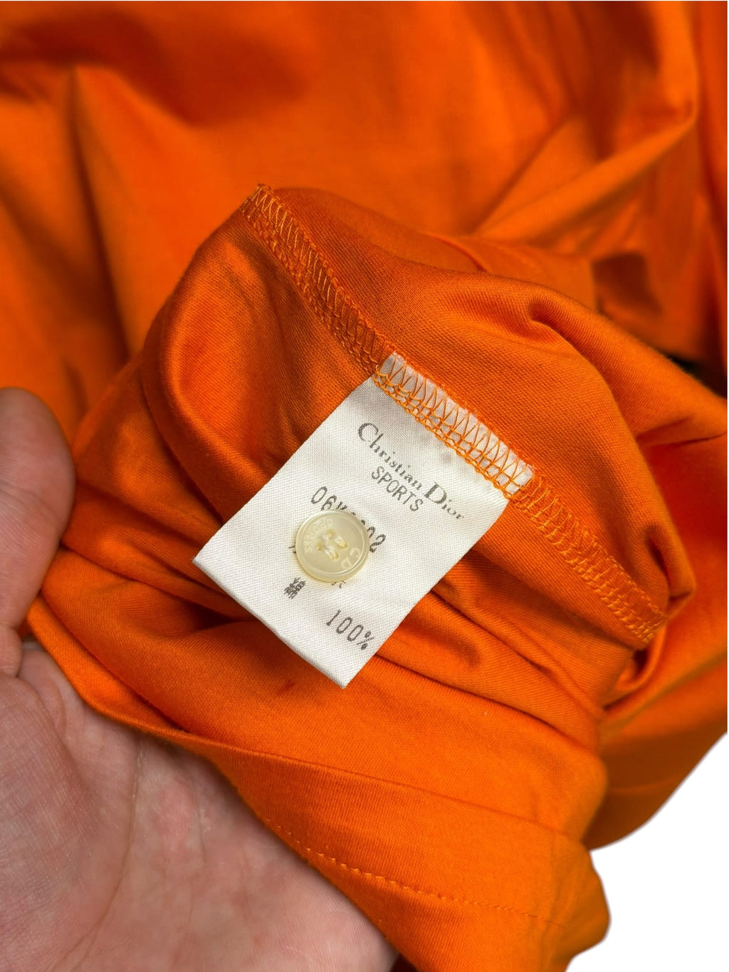 90s Christian Dior Sports Orange/Black Lace Collar Polo Shirt