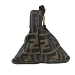 Fendi FF Black Leather Trim Zucca Mamma Pochette