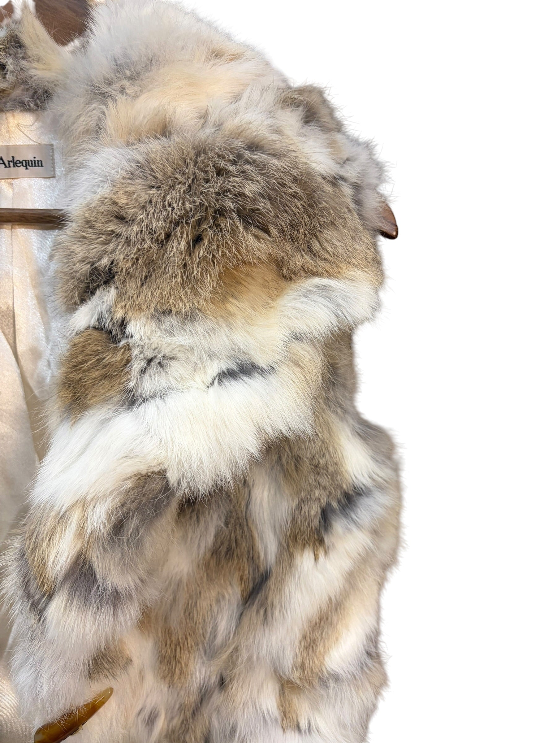 Vintage Les Arleqin Rabbit Fur Sleeveless Coat